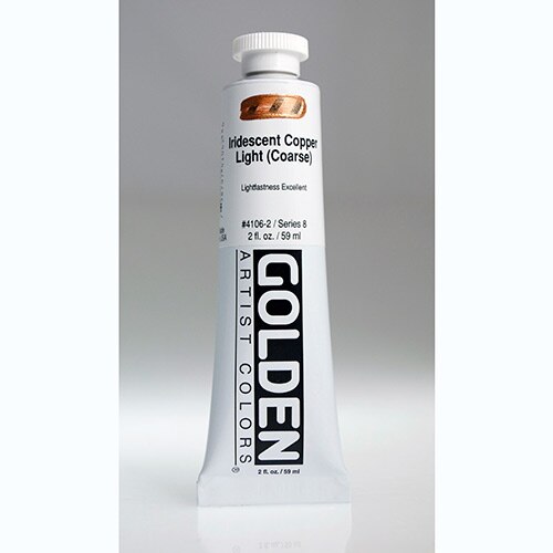 Golden, Heavy Body, Acrylic, Paint, 2oz, Iridescent Copper Light (Coarse)